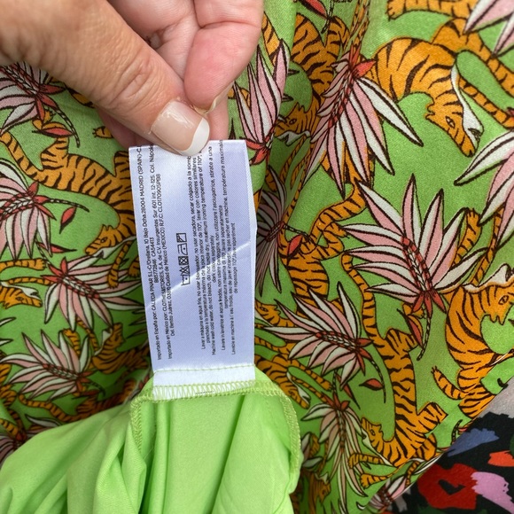 NWT-Size L-Compania Fantastica Green Palm Leaf Style of the Tiger Shirt Dress - Picture 7 of 13